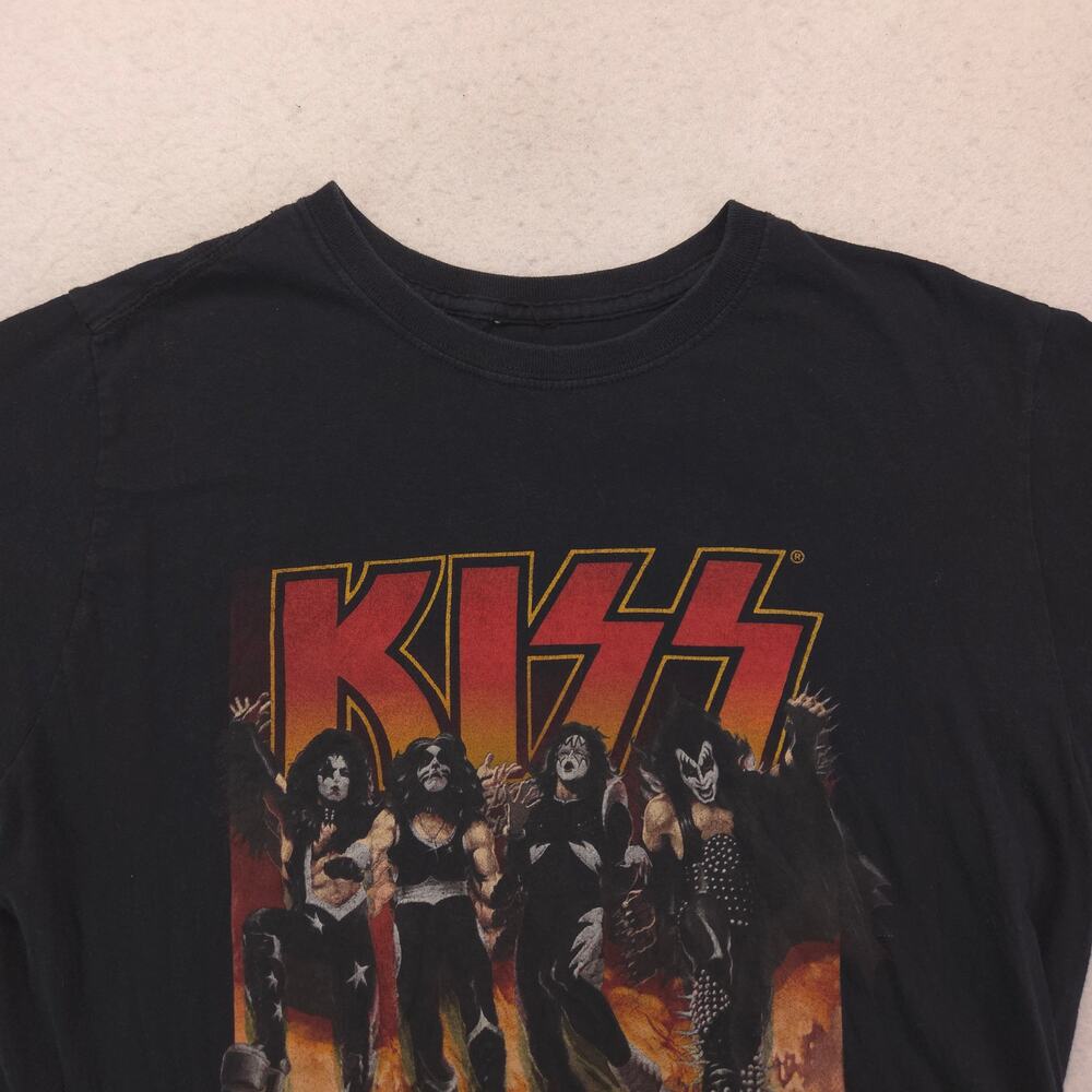 Kiss Band Graphic Short Sleeve Crew Neck T Shirt Mens Size Medium M Black